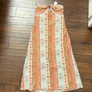 Abercrombie Strapless Maxi Dress Medium Petite NWT Boho Summer